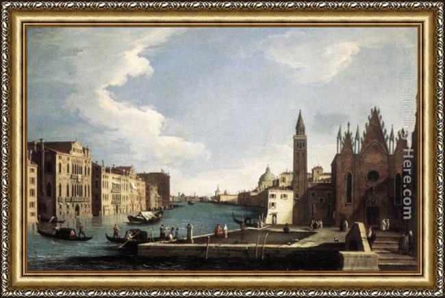 Framed Bernardo Canal the grand canal with the church of la carità painting