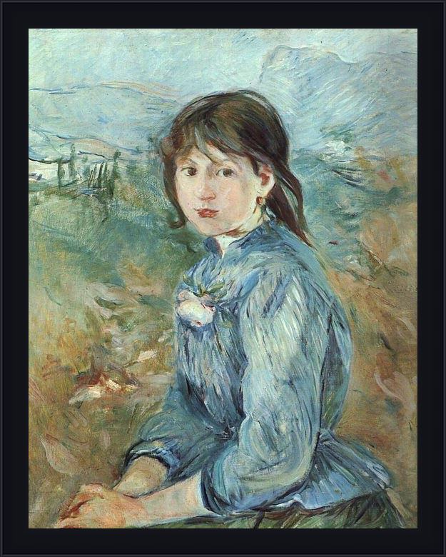 Framed Berthe Morisot the little girl from nice painting
