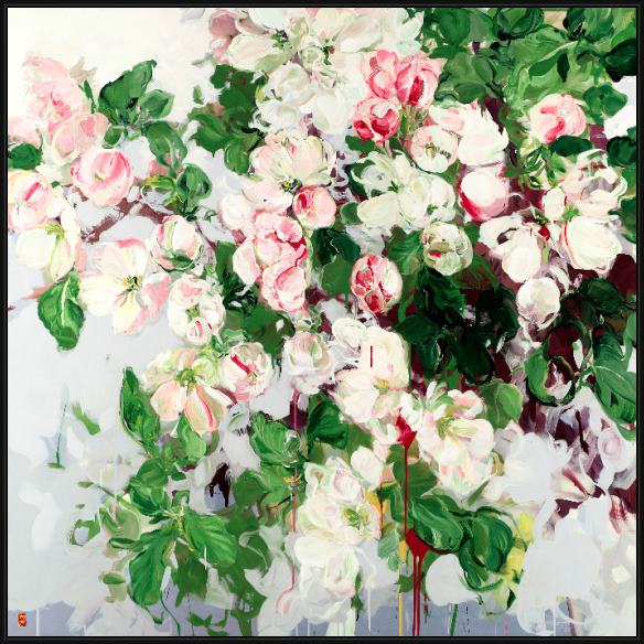 Framed Bobbie Burgers burst shoot unfold painting