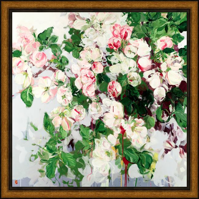 Framed Bobbie Burgers burst shoot unfold painting