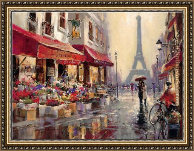Framed Brent Heighton april in paris painting