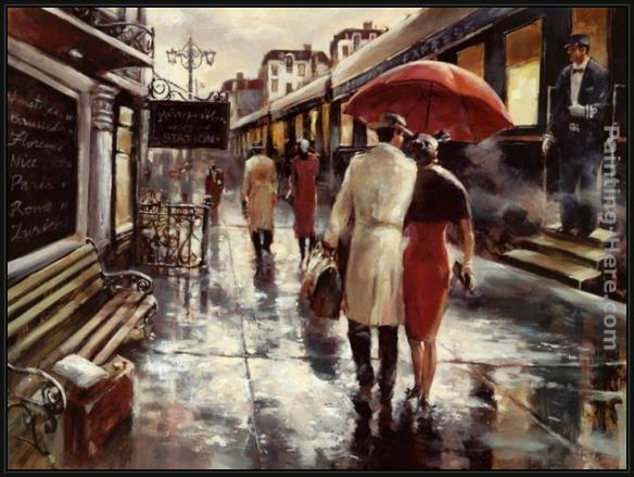 Framed Brent Heighton metropolitan station painting