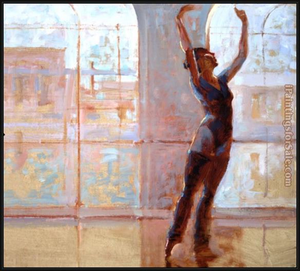 Framed Brent Lynch dancer in light painting