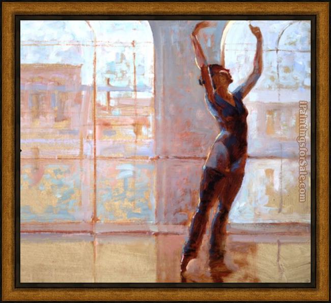 Framed Brent Lynch dancer in light painting