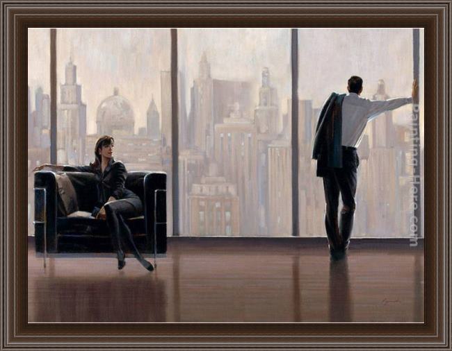 Framed Brent Lynch new york state of mind painting