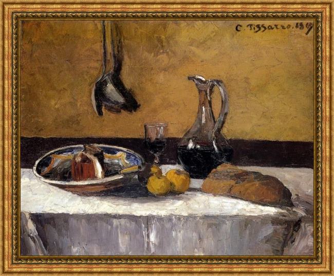 Framed Camille Pissarro still life painting