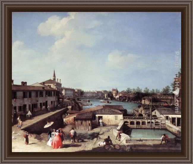 Framed Canaletto dolo on the brenta painting