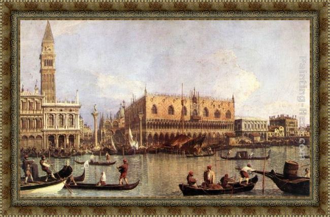 Framed Canaletto palazzo ducale and the piazza di san marco painting