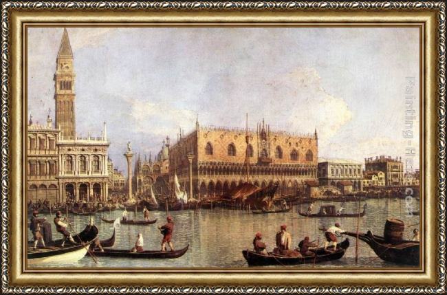 Framed Canaletto palazzo ducale and the piazza di san marco painting
