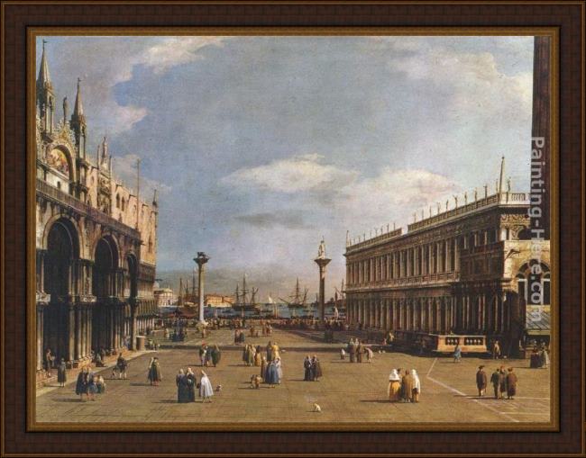 Framed Canaletto the piazzetta painting