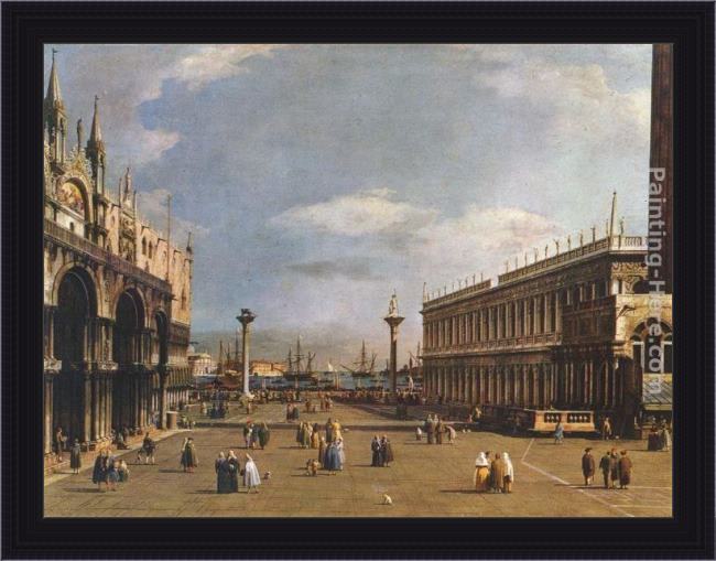 Framed Canaletto the piazzetta painting