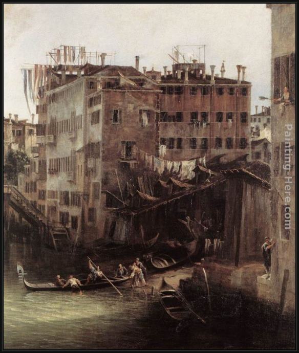 Framed Canaletto the rio dei mendicanti (detail) painting