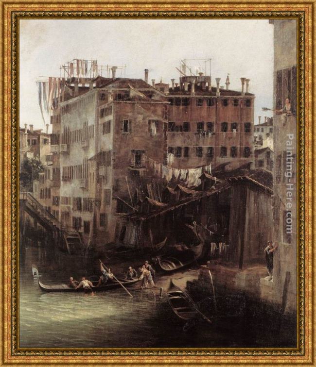Framed Canaletto the rio dei mendicanti (detail) painting