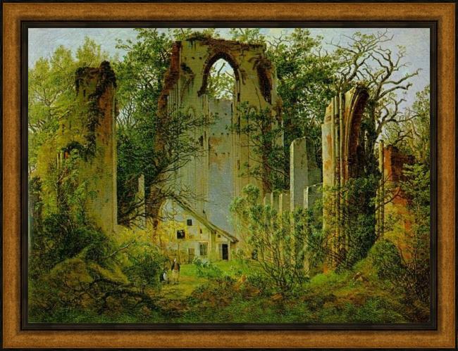 Framed Caspar David Friedrich eldena ruin painting