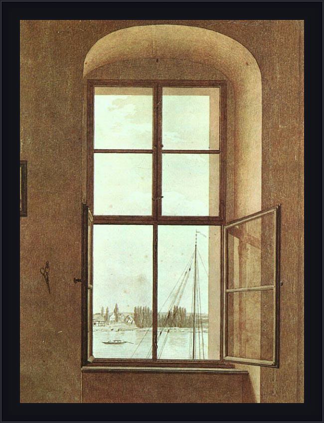 Framed Caspar David Friedrich view from the painter's studio painting