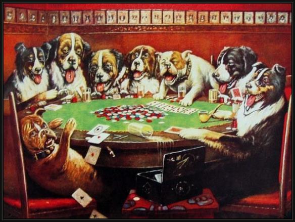 Framed Cassius Marcellus Coolidge poker sympathy painting