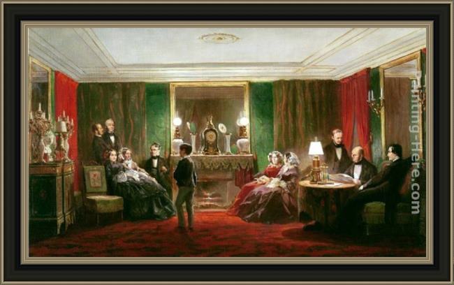 Framed Charles Giraud interior of a salon on rue de gramont painting