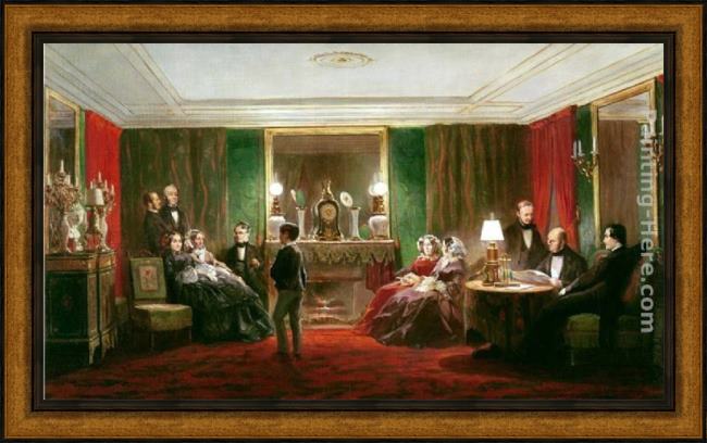 Framed Charles Giraud interior of a salon on rue de gramont painting