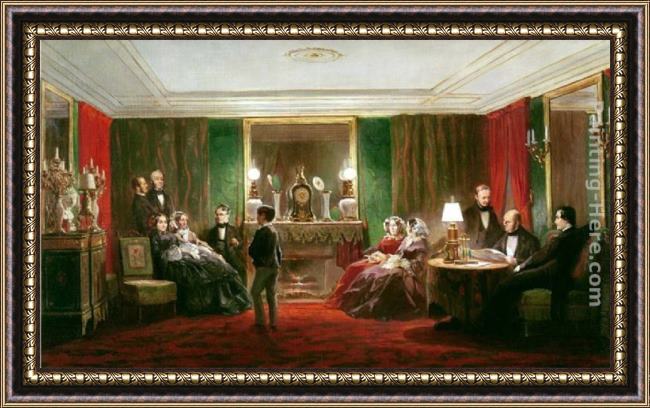 Framed Charles Giraud interior of a salon on rue de gramont painting