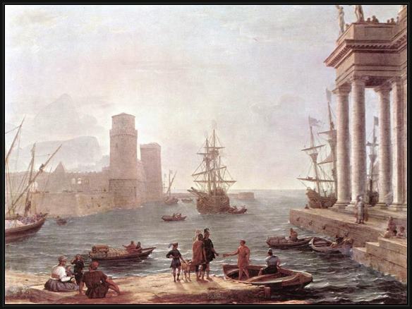 Framed Claude Lorrain departure of ulysses from the land of the feaci painting