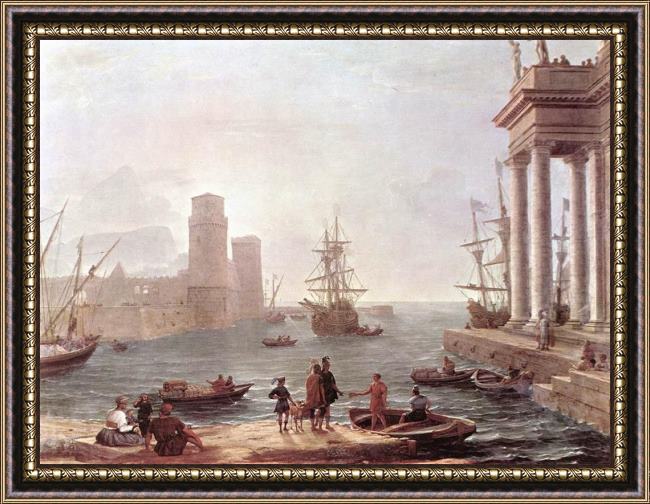 Framed Claude Lorrain departure of ulysses from the land of the feaci painting