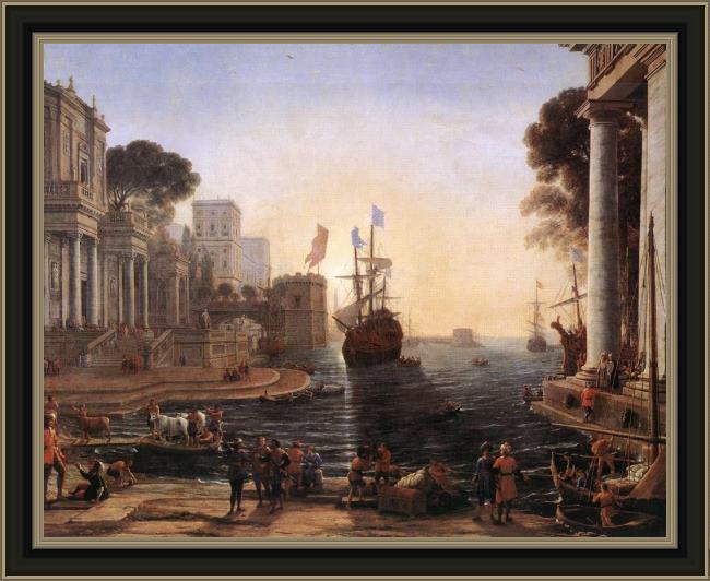 Framed Claude Lorrain ulysses returns chryseis to her father painting