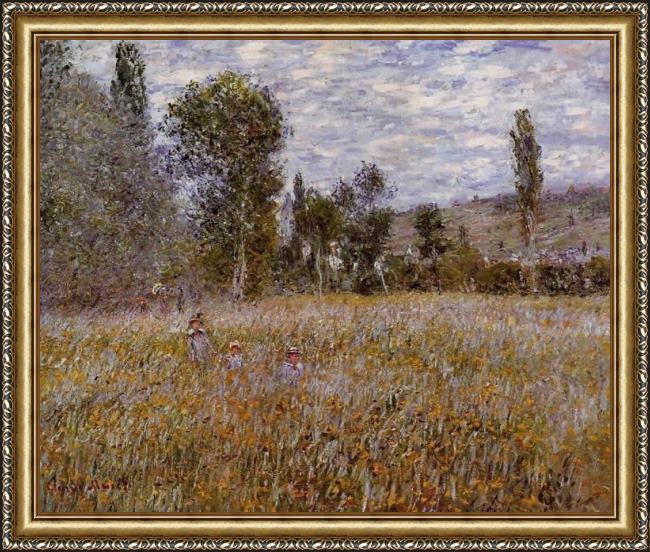 Framed Claude Monet a meadow painting