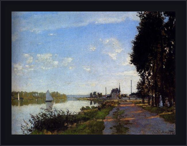 Framed Claude Monet argenteuil painting