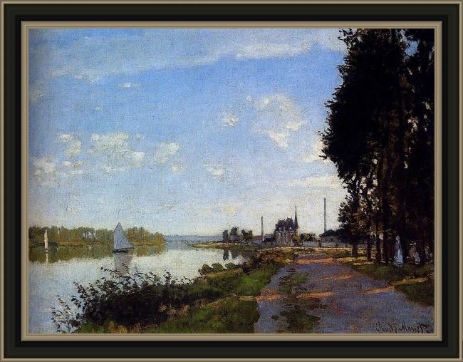 Framed Claude Monet argenteuil painting