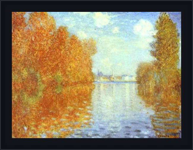 Framed Claude Monet autumn at argenteuil painting