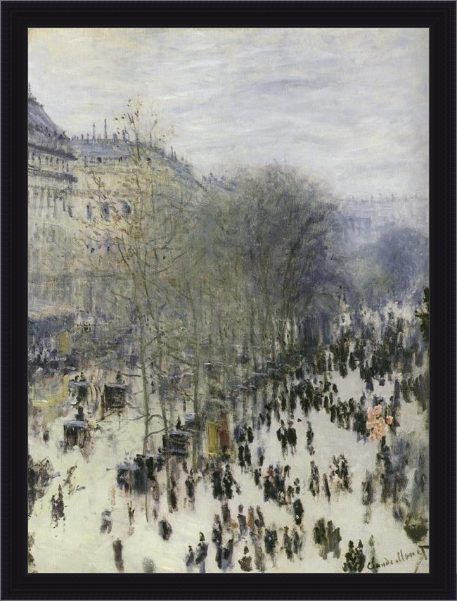 Framed Claude Monet boulevard des capucines painting