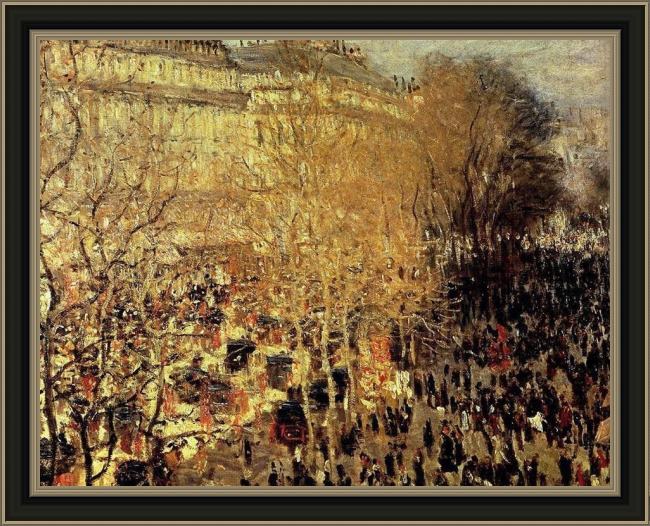 Framed Claude Monet boulevard des capucines i painting