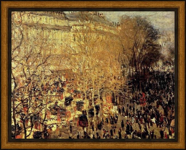 Framed Claude Monet boulevard des capucines i painting
