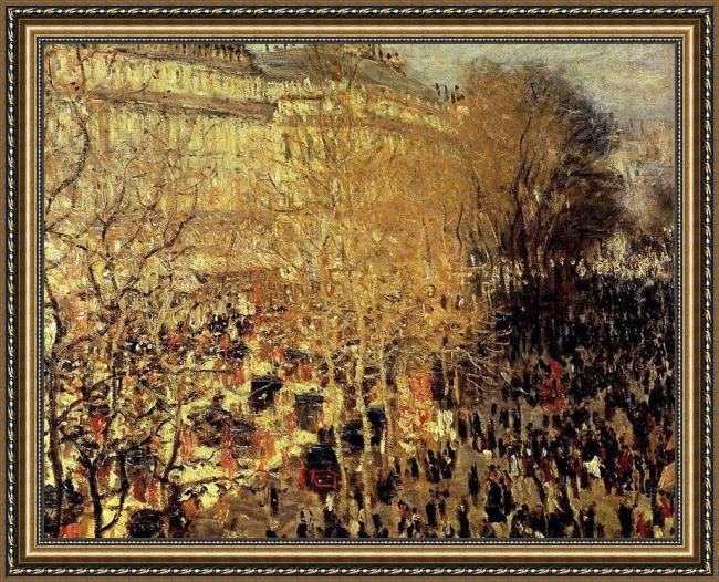 Framed Claude Monet boulevard des capucines i painting
