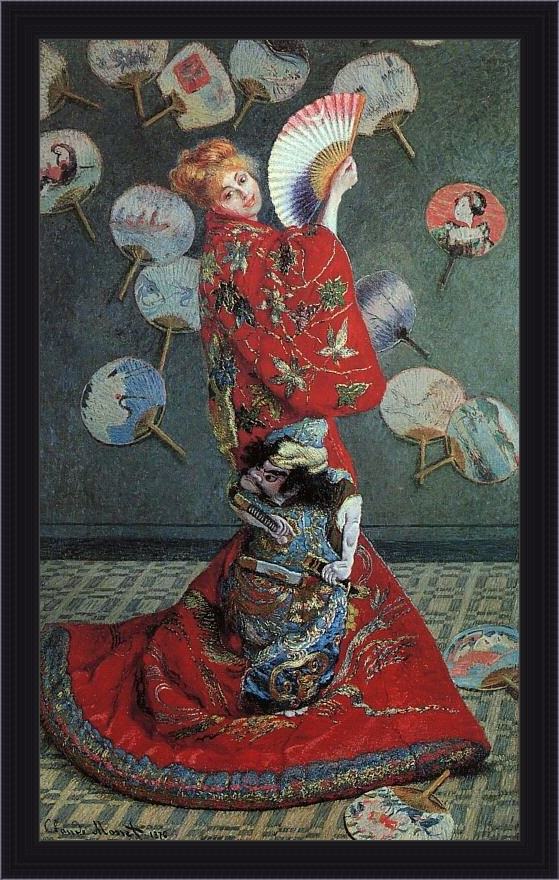 Framed Claude Monet la japonaise painting