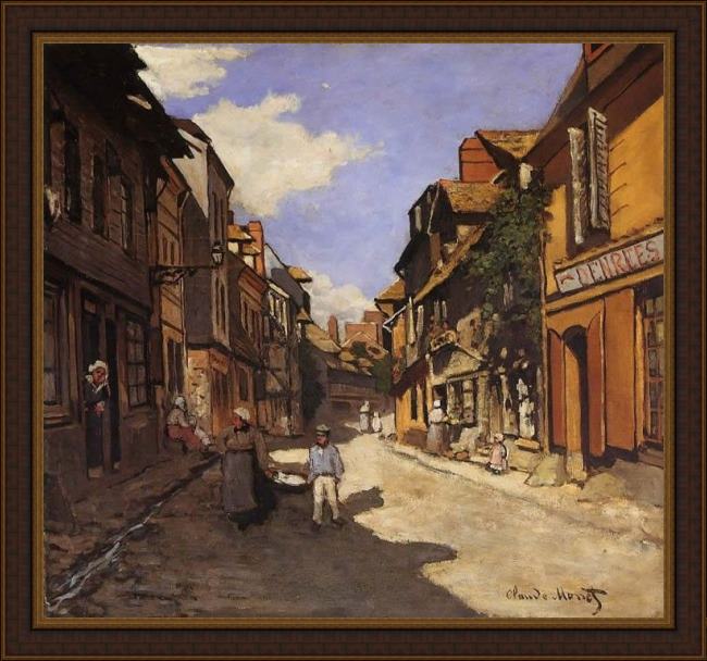 Framed Claude Monet le rue de la bavolle at honfleur 2 painting
