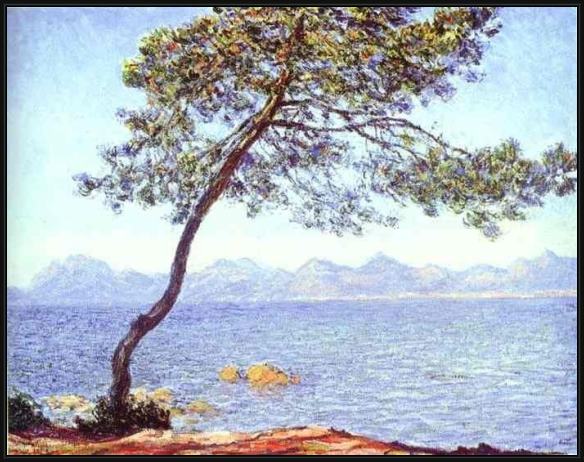 Framed Claude Monet mountains at l'esterel painting