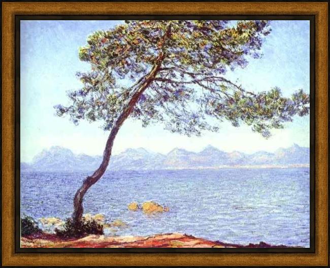 Framed Claude Monet mountains at l'esterel painting