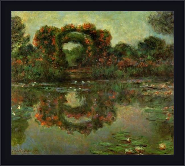 Framed Claude Monet the flowered arches at giverny painting