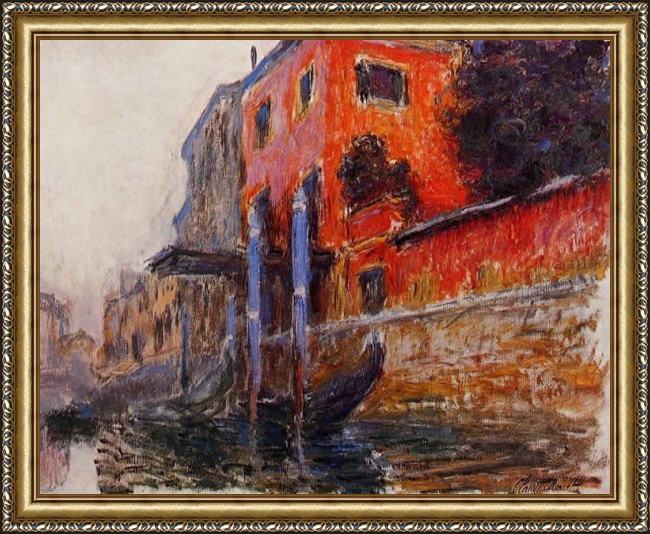 Framed Claude Monet the red house painting