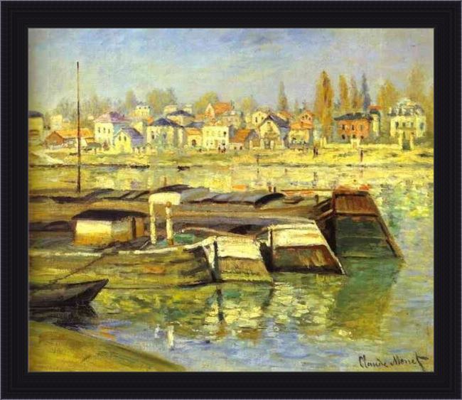 Framed Claude Monet the seine at asnieres painting