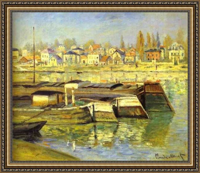 Framed Claude Monet the seine at asnieres painting