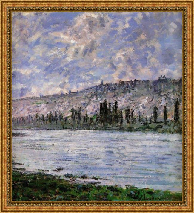 Framed Claude Monet the seine at vetheuil 5 painting