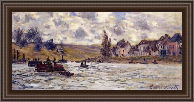 Framed Claude Monet the village of lavacourt painting