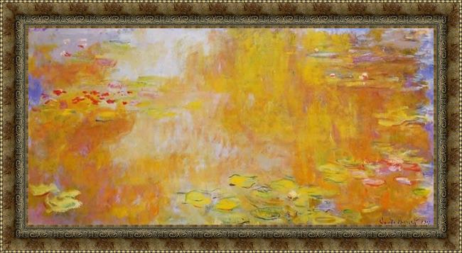 Framed Claude Monet the water-lily pond 2 painting