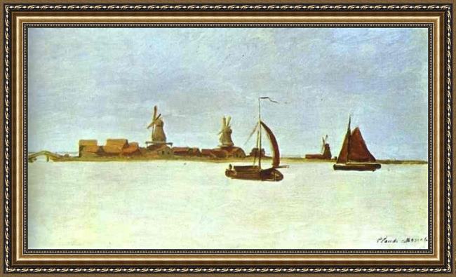 Framed Claude Monet voorzan near zaandam painting