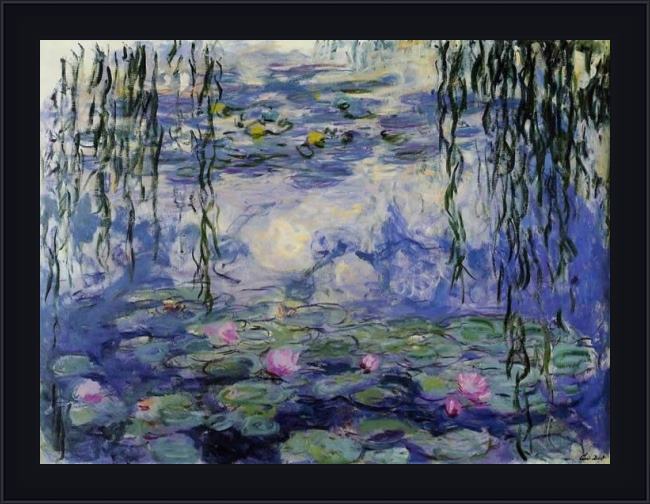 Framed Claude Monet water-lilies 38 painting