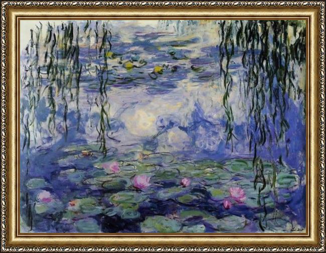 Framed Claude Monet water-lilies 38 painting