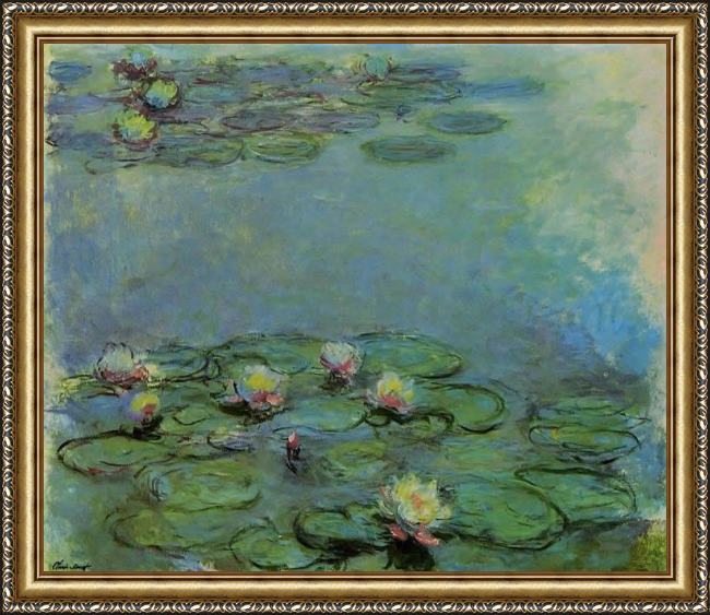 Framed Claude Monet water-lilies 43 painting