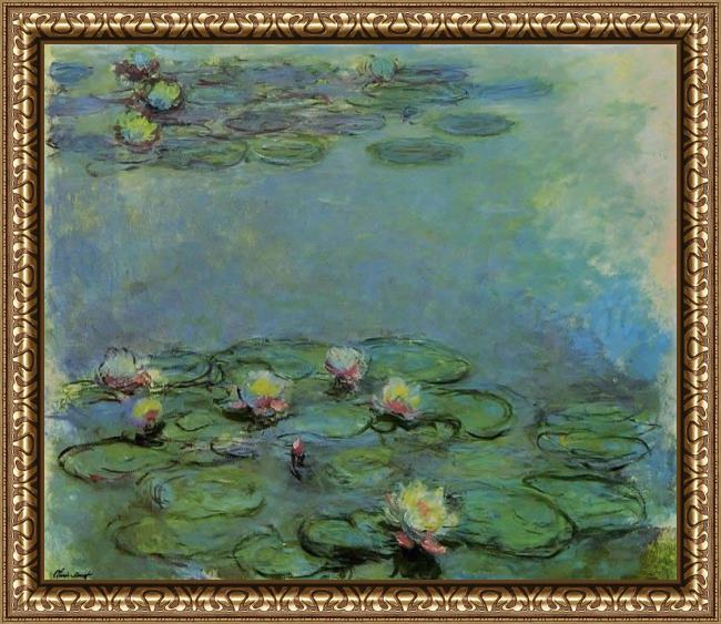 Framed Claude Monet water-lilies 43 painting